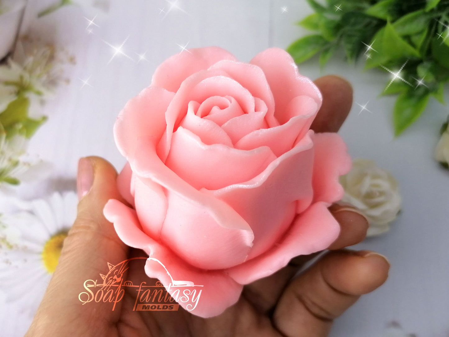 Champagne rose silicone mold for soap making