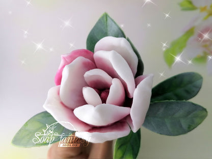 Magnolia soulangeana flower silicone mold for soap making