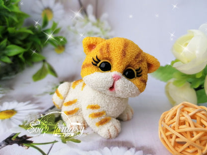 Fluffy kitten baby silicone mold for soap making