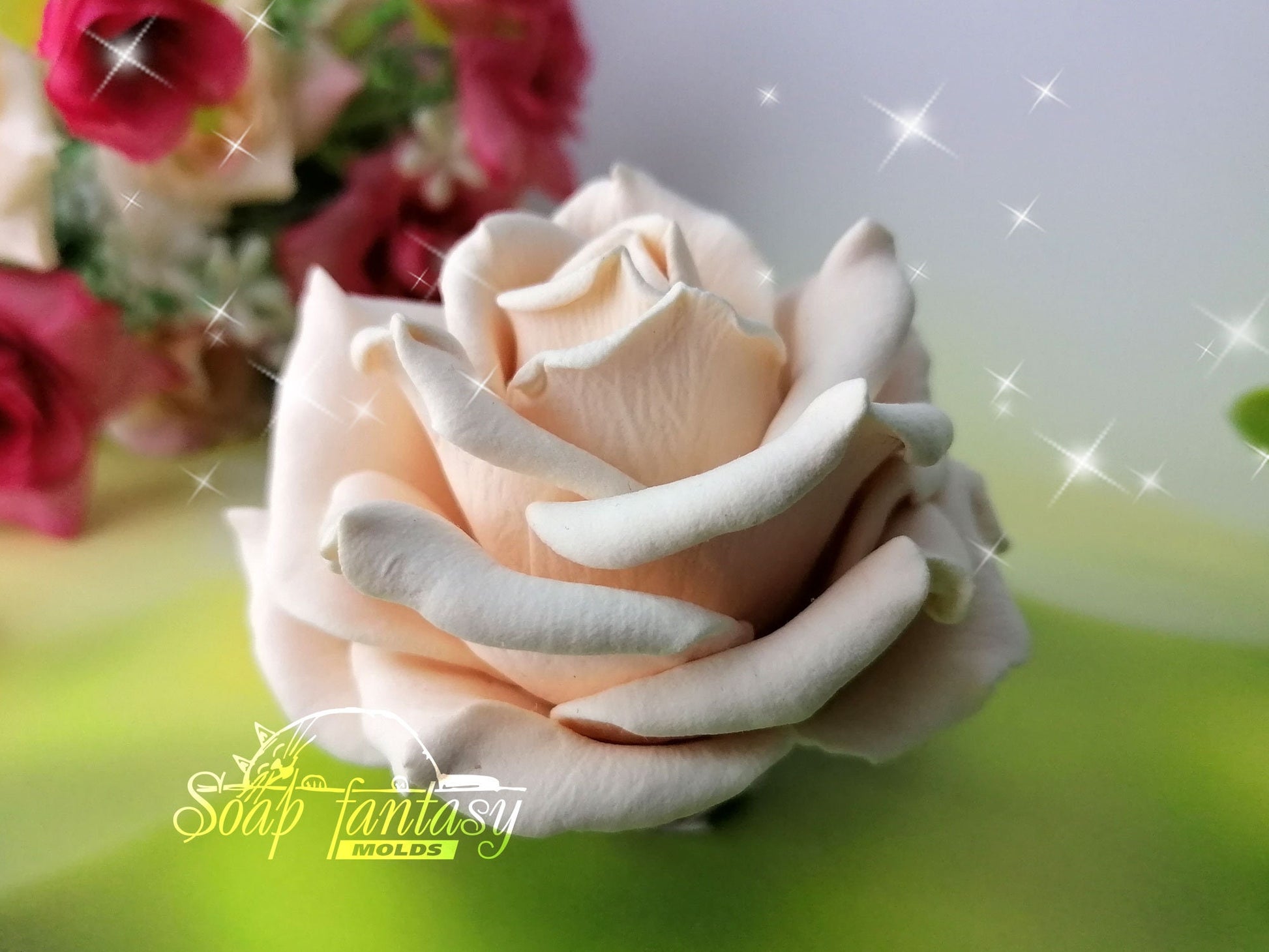 Big rose Elizabeth flower silicone mold (mould) for soap making and candle making