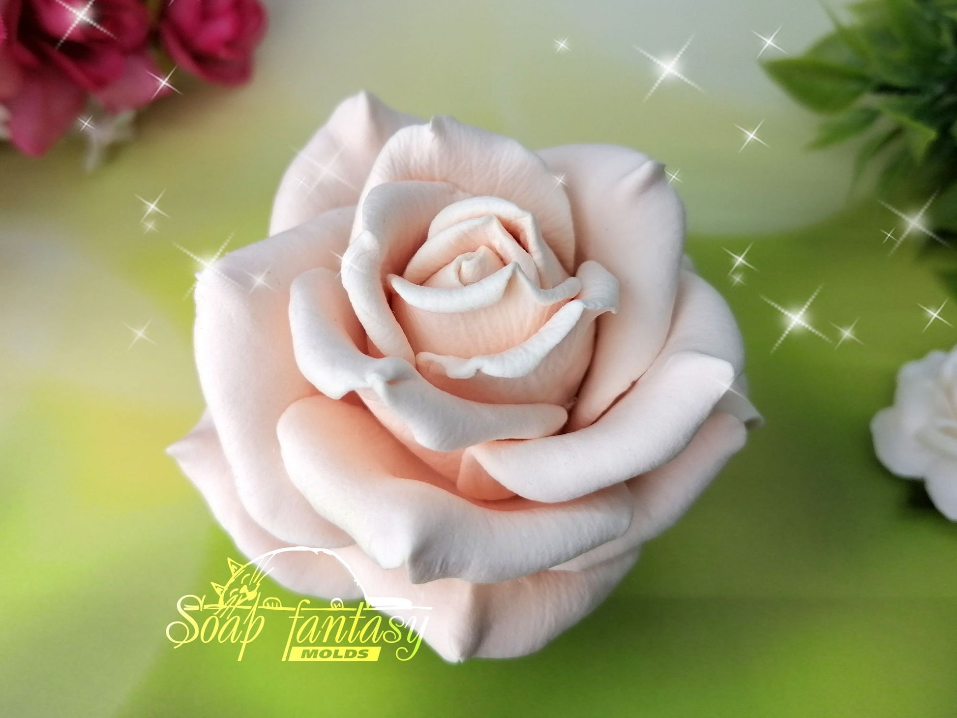 Big rose Elizabeth flower silicone mold (mould) for soap making and candle making