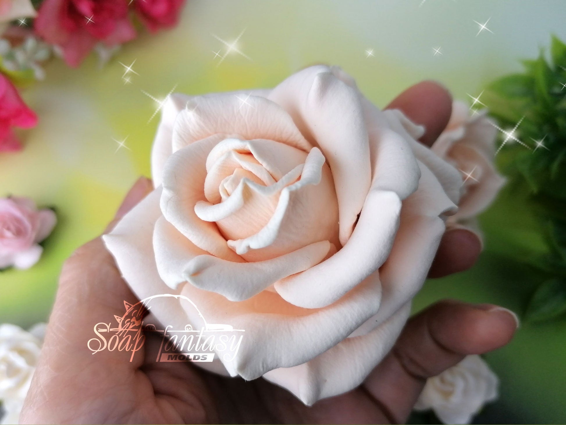 Big rose Elizabeth flower silicone mold (mould) for soap making and candle making