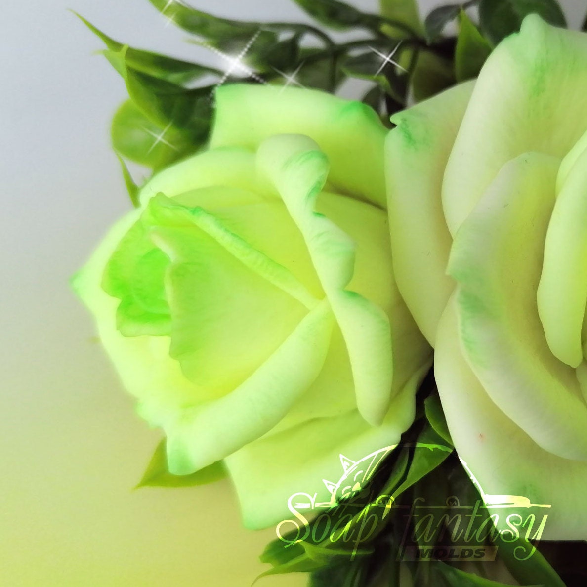 Rosebud "Green Tea" silicone mold for soap making