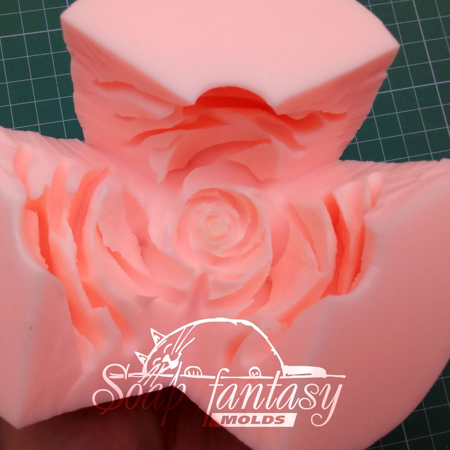 Rose "Green Tea" silicone mold for soap making