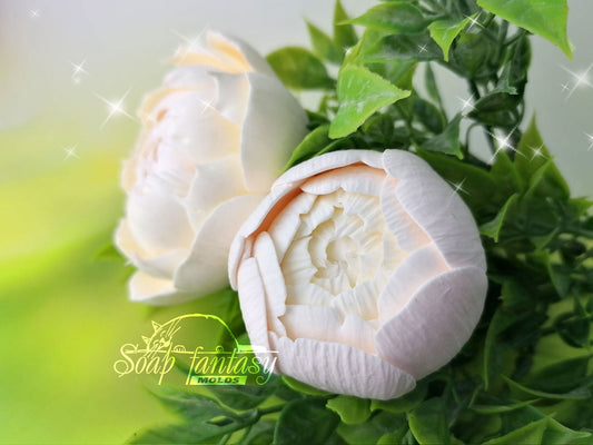 Peony bud "Snow White" silicone mold for soap making