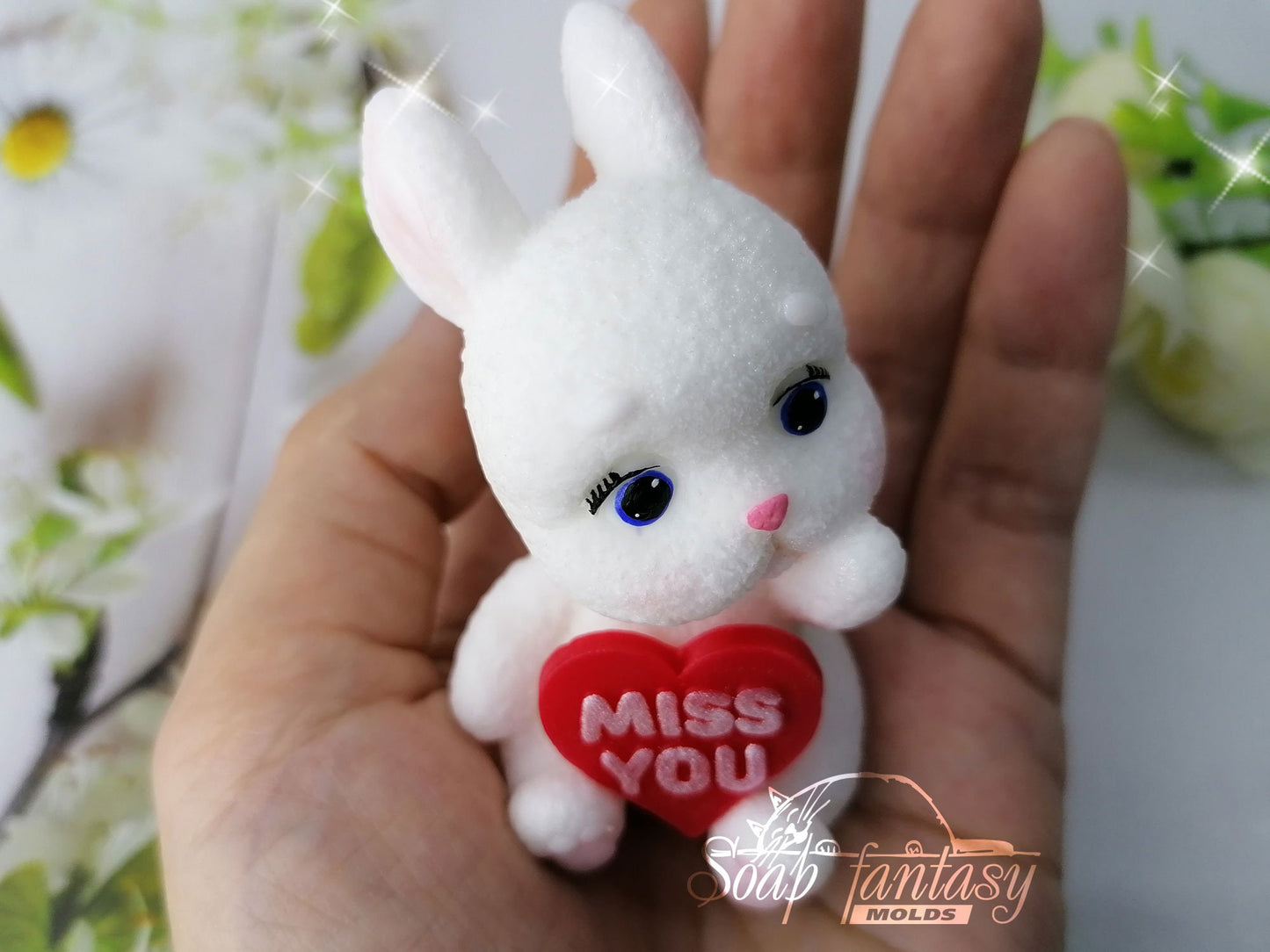 Miss you bunny silicone mold for soap making