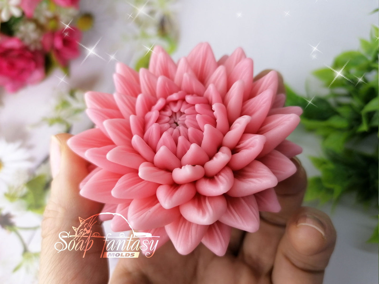 Chrysanthemum "Elissa" silicone mold for soap making