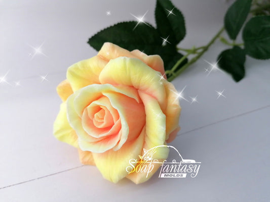 Big rose "Orange Queen" silicone mold for soap making