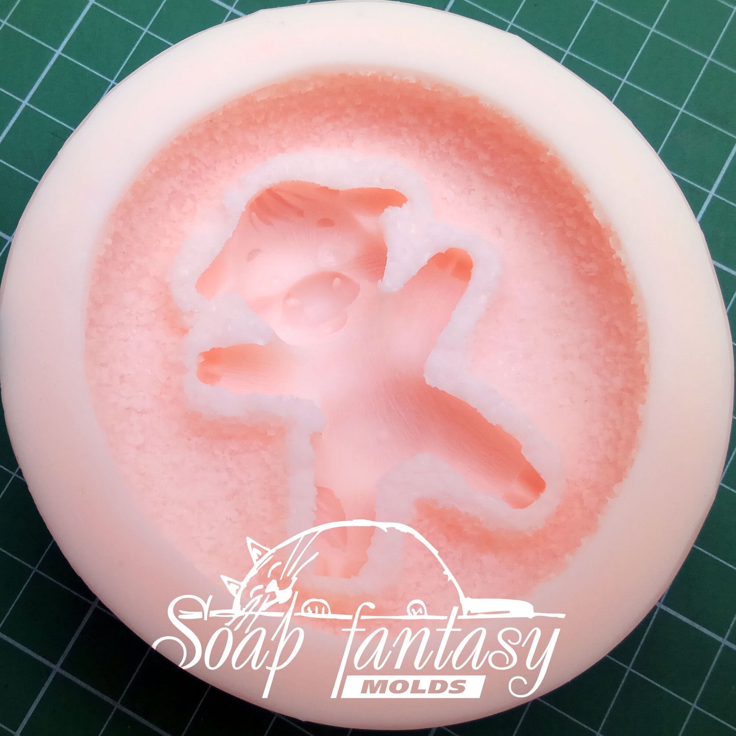 MooMoo baby bull on the grass silicone mold for soap making