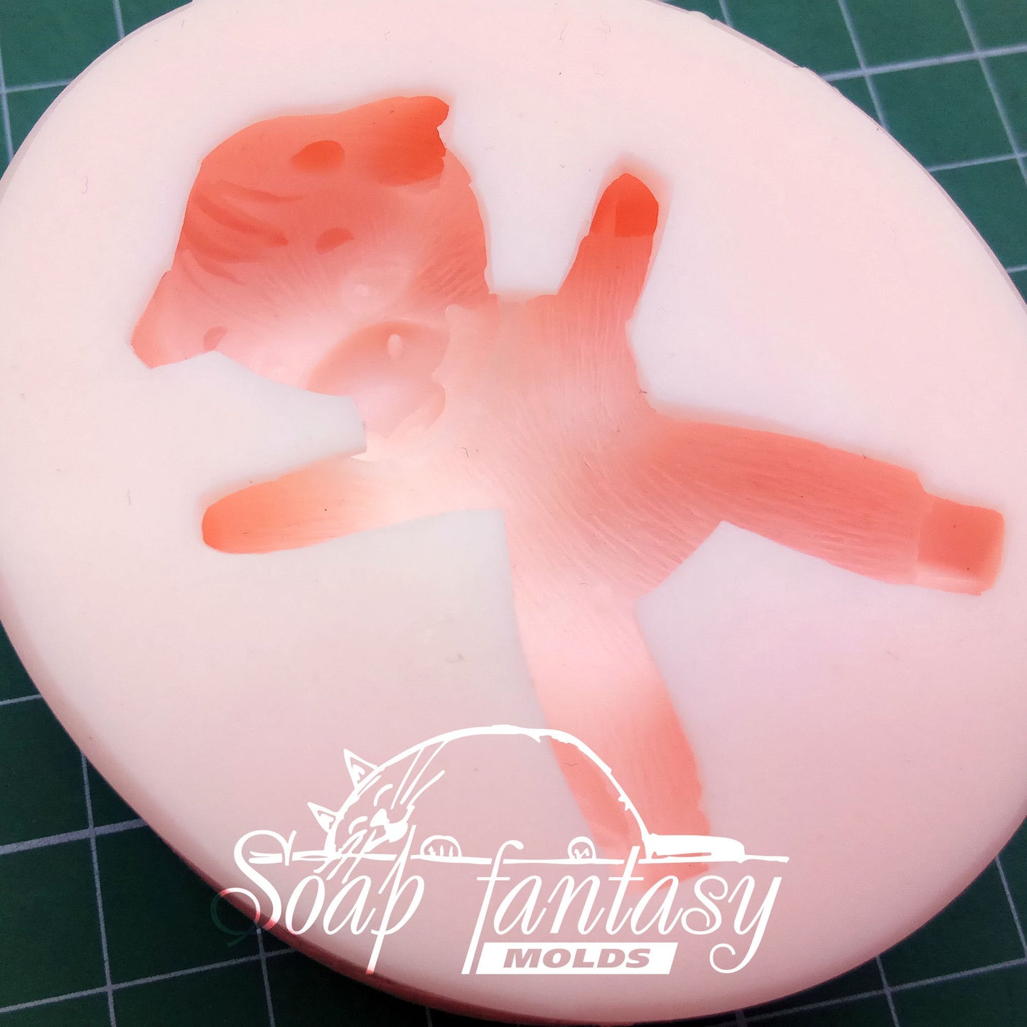 MooMoo baby bulls laying on back silicone mold for soap making