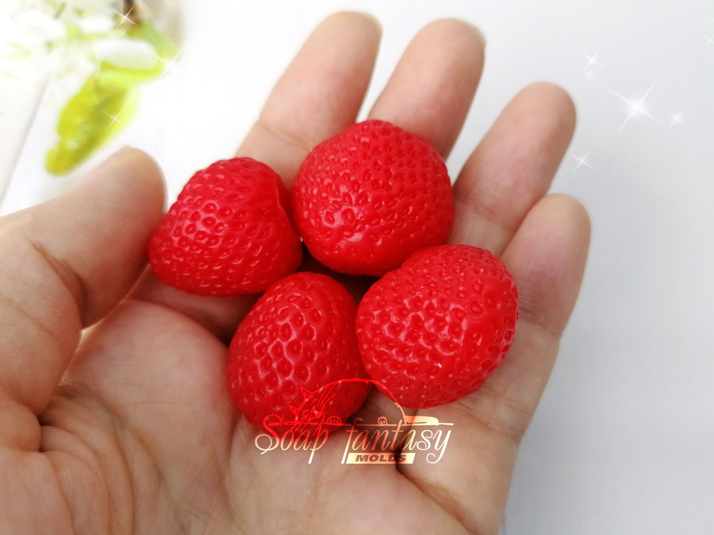 Medium strawberries silicone mold for soap making