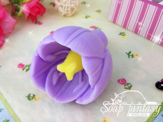 Crocus flower silicone mold for soap making