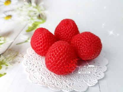 Big strawberries silicone mold for soap making