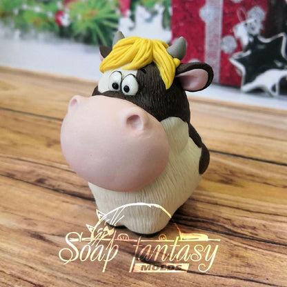 Funny bull silicone mold for soap making