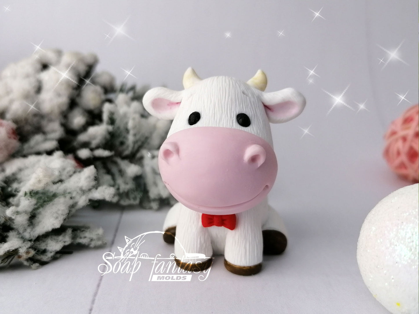 Funny little bull silicone mold for soap making
