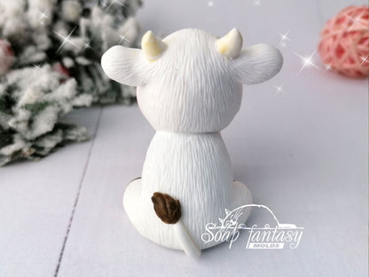Funny little bull silicone mold for soap making