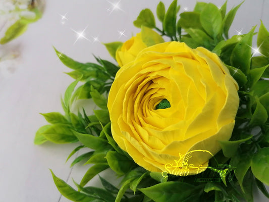 Ranunculus "Yellow princess" flower silicone mold for soap making