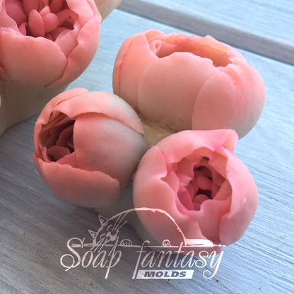 Inflorescence of peony roses silicone mold for soap making