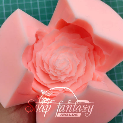 Ranunculus "Yellow princess" flower silicone mold for soap making