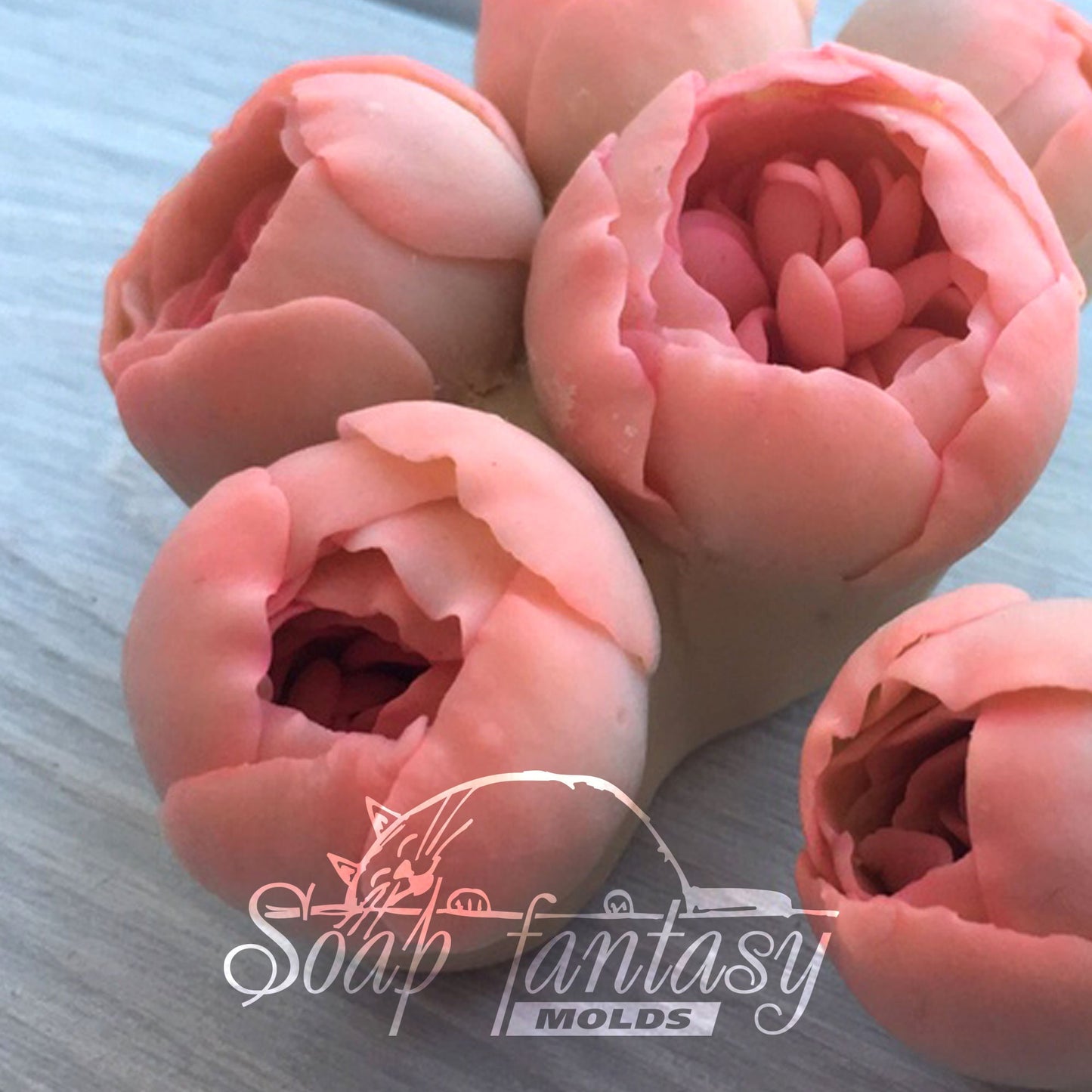 Inflorescence of peony roses silicone mold for soap making