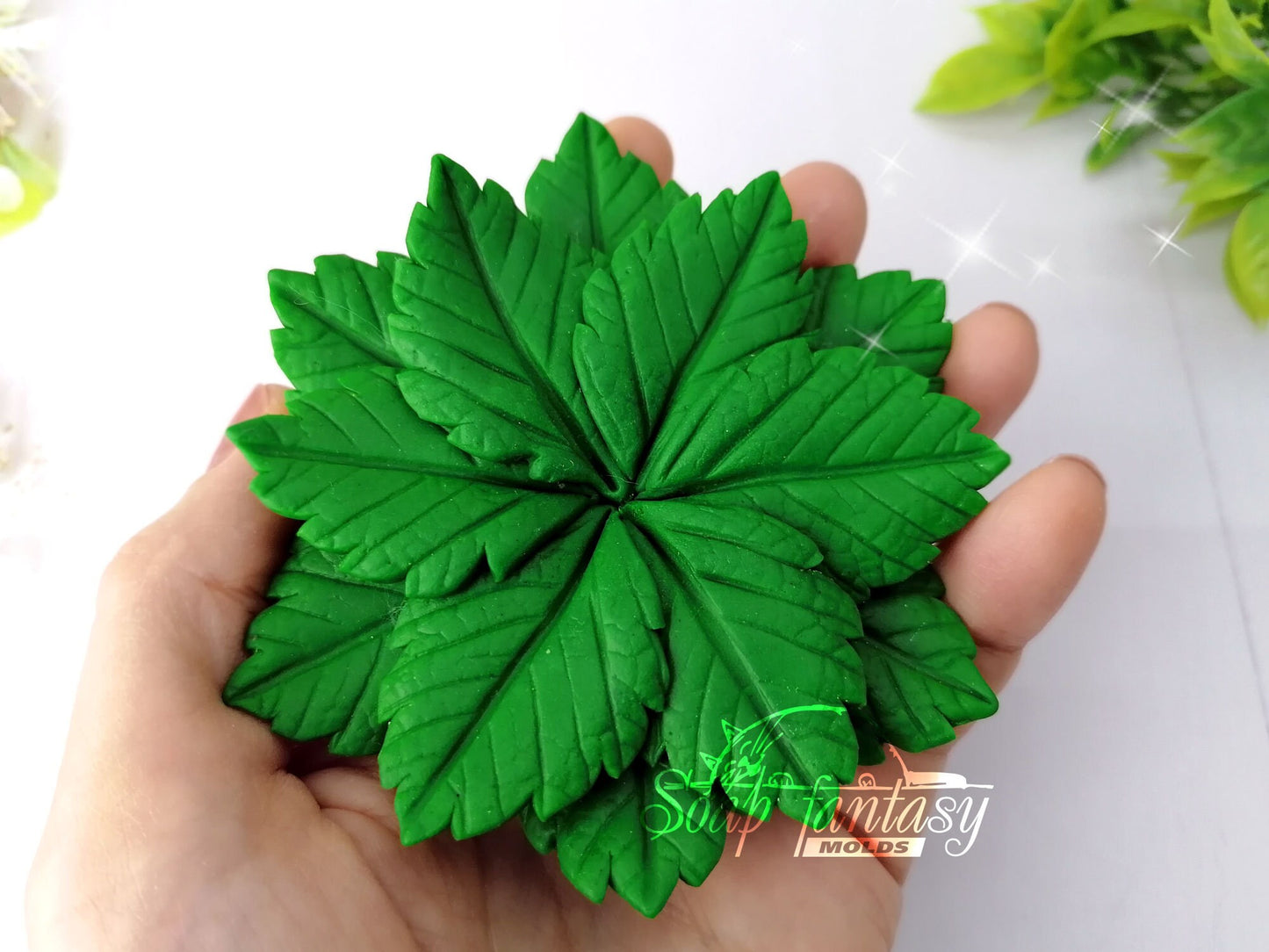 Base of leaves for a flower silicone mold (mould) for soap making and candle making