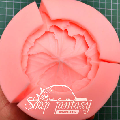 Base of leaves for a flower silicone mold for soap making