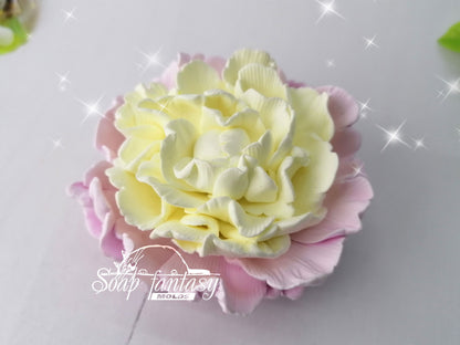 Peony "Pink charme" silicone mold for soap making