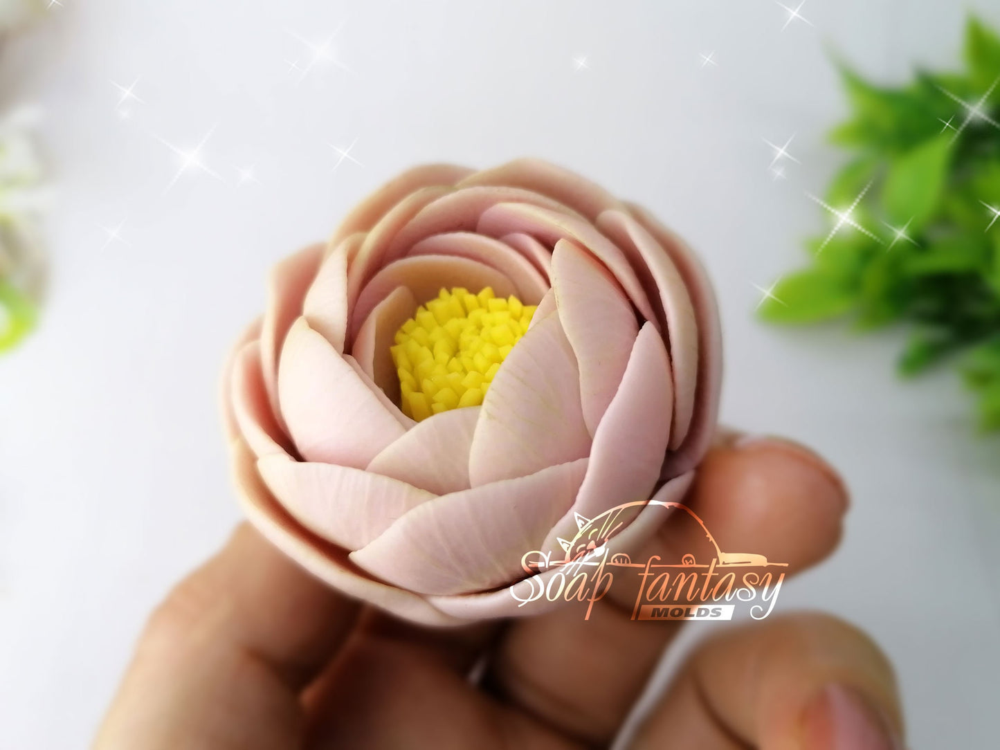 Ranunculus "Petite Elegance" flower silicone mold for soap making