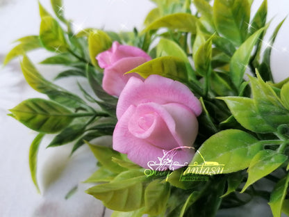 Miniature roses "Tiny sparkle" bouquet insert silicone mold for soap making