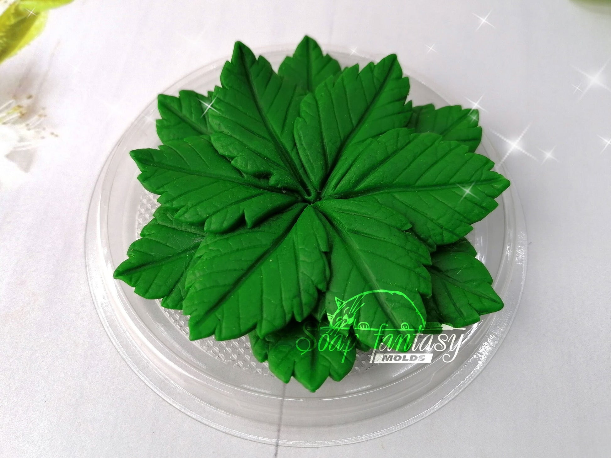 Base of leaves for a flower silicone mold (mould) for soap making and candle making