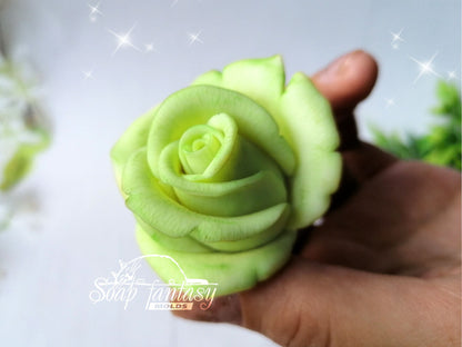 Small rosebud "Green Tea" silicone mold for soap making