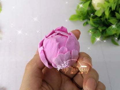 Peony "Pink charme" buds flower silicone mold for soap making