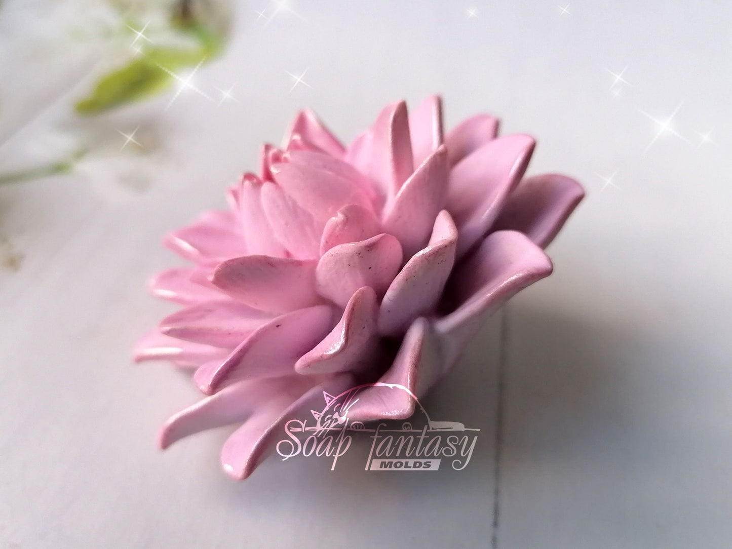 Dahlia "Purple star" flower silicone mold for soap making