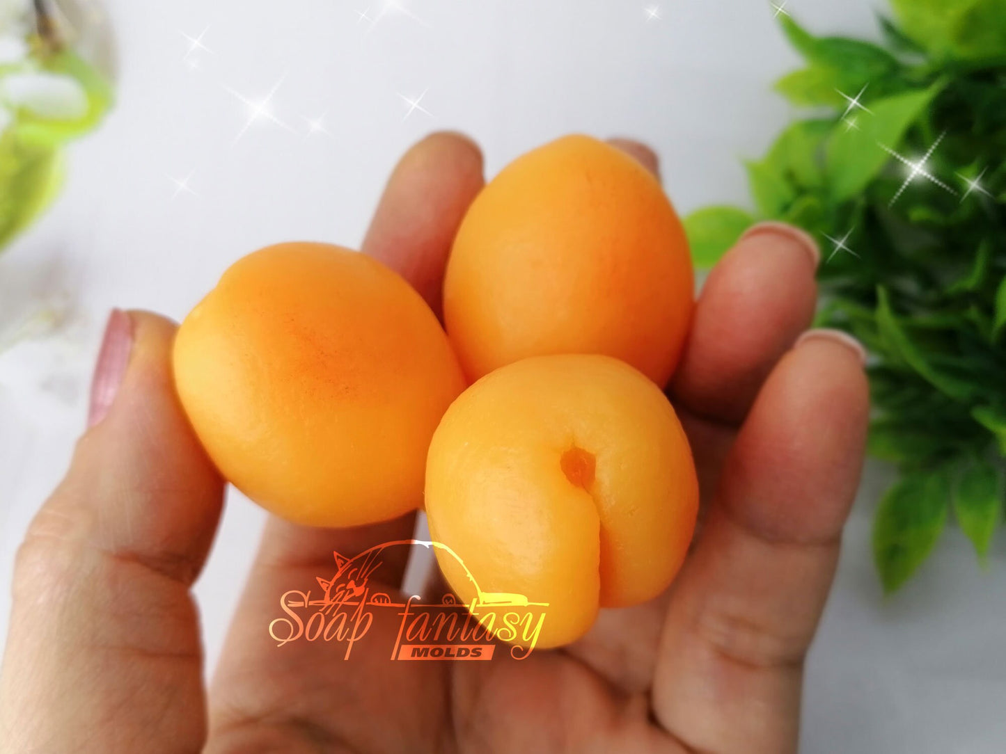 Triple apricots (bouquet inserts) silicone mold for soap making