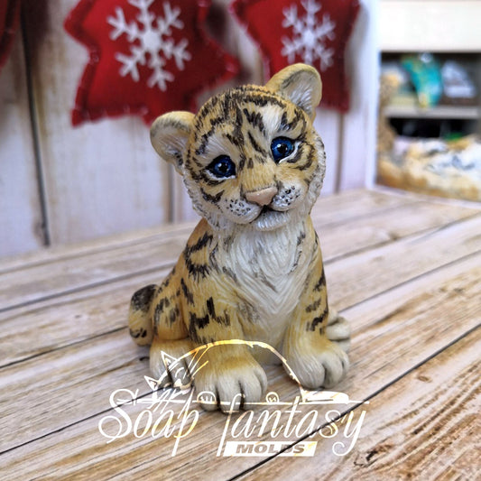 Cute tiger cub silicone mold for soap making