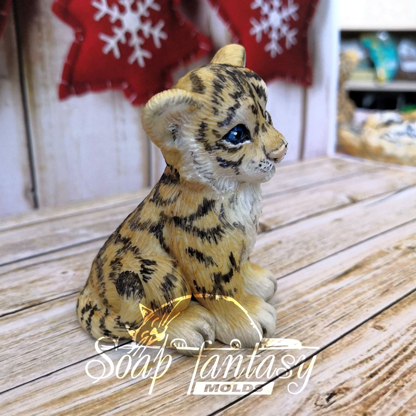 Cute tiger cub silicone mold for soap making