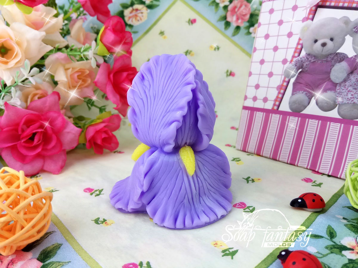 Big irises flower silicone mold (mould) for soap making and candle making