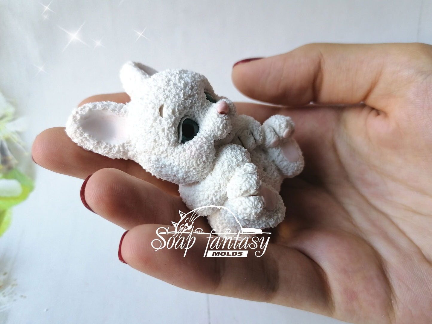 Cute bunny on the back silicone mold for soap making