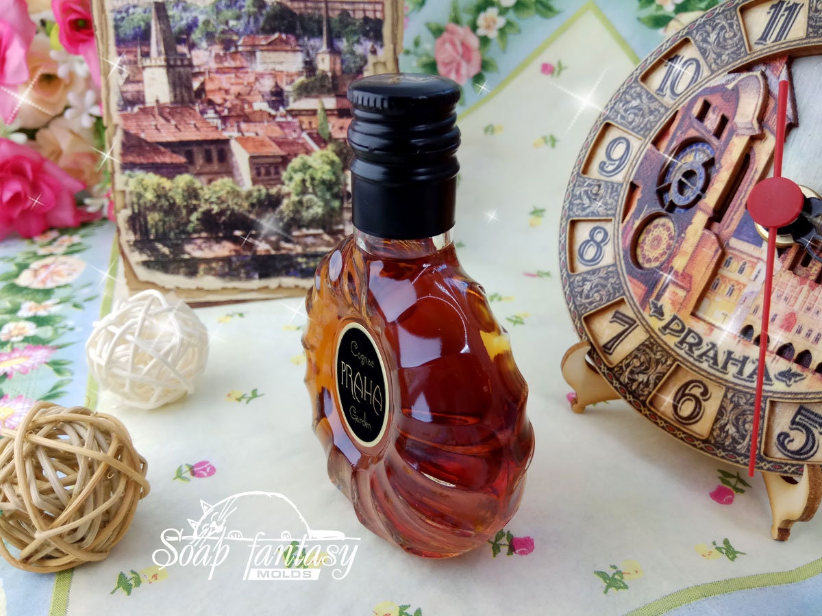 Cognac bottle silicone mold for soap making