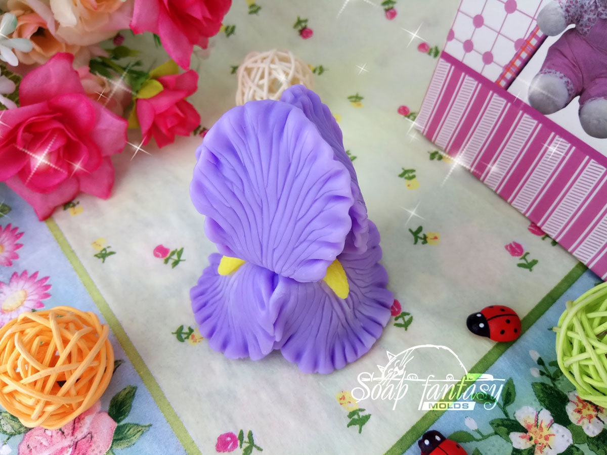 Big irises flower silicone mold (mould) for soap making and candle making