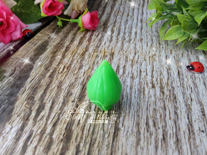 Closed green rosebud silicone mold for soap making