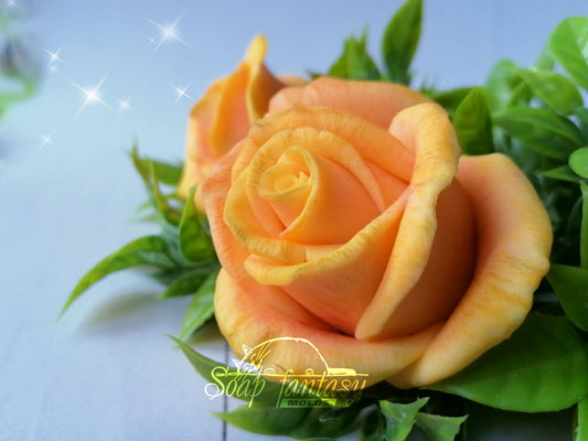 Half-blooming rose "Esperanse" silicone mold for soap making