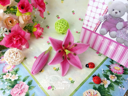 Tender lily bud flower silicone mold for soap making