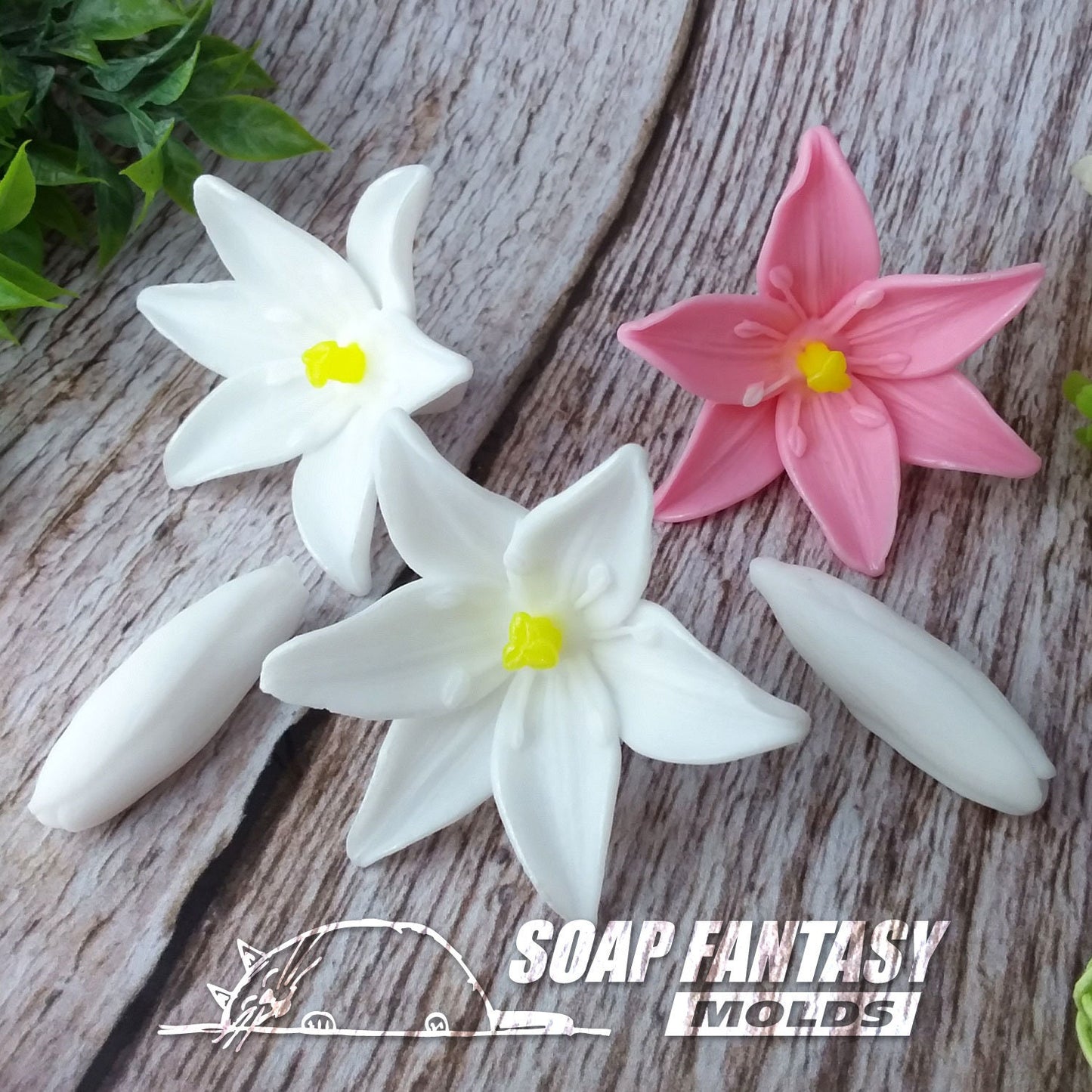 Tender lily bud flower silicone mold for soap making