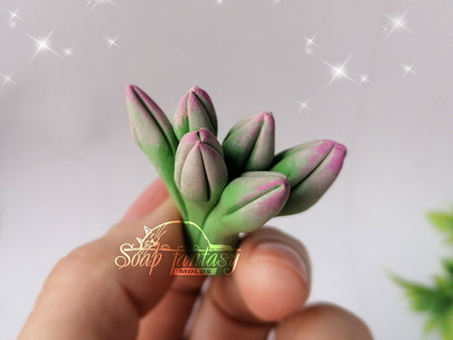 Freesia White buds silicone mold for soap making