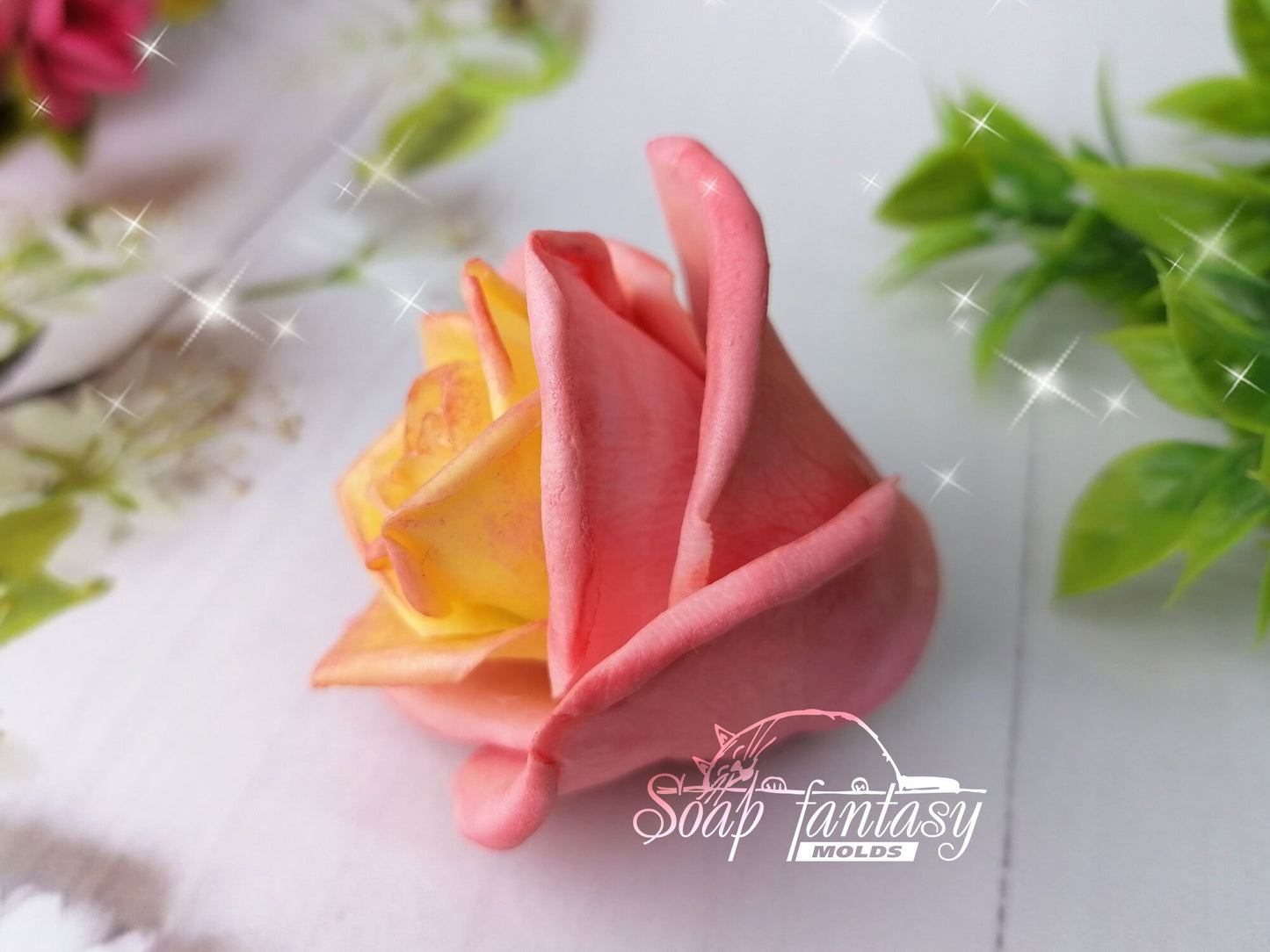 Tiffany Rose (realistic thin petals) silicone mold for soap making (For experienced craftsmen)