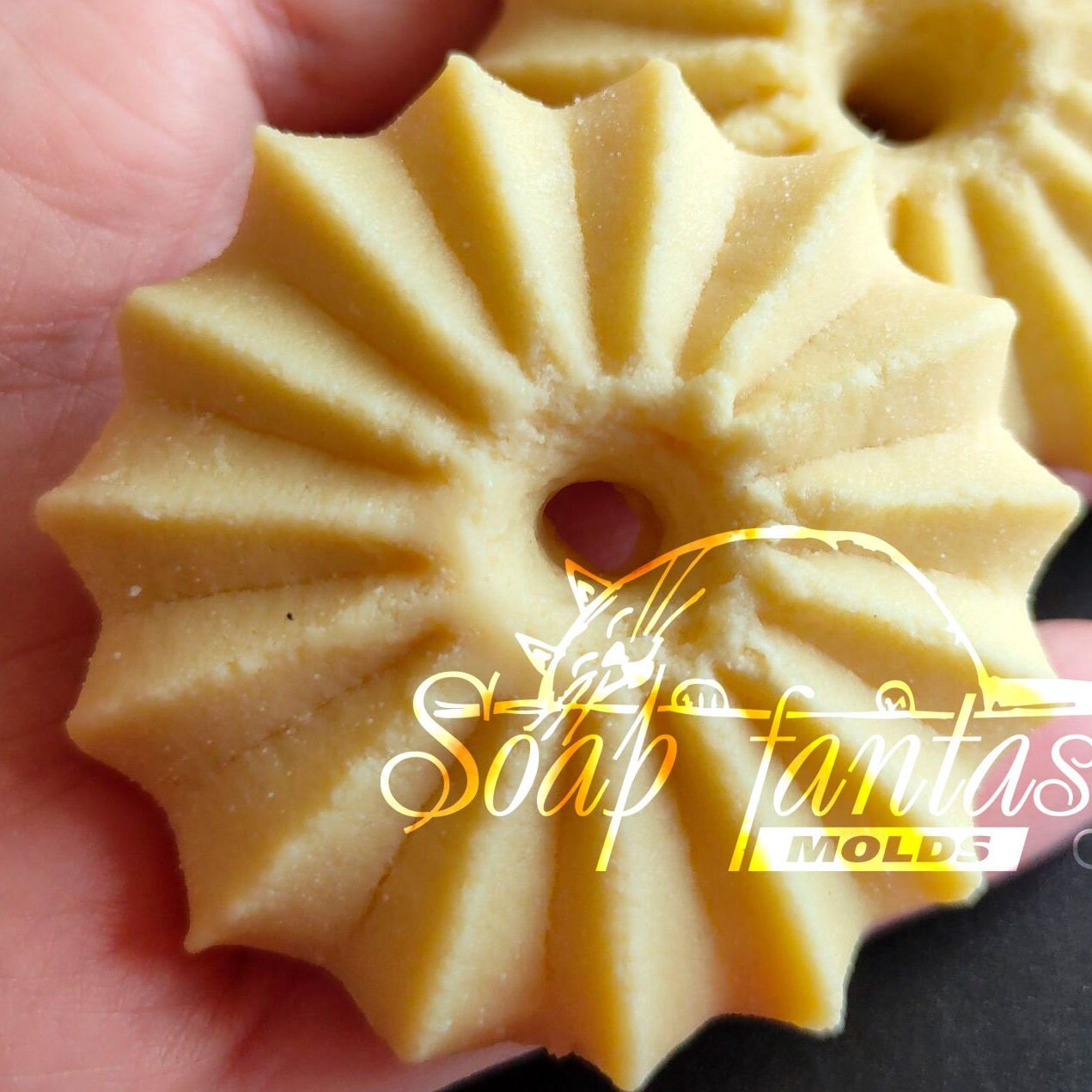 Shortbread round cookies (2pcs.) silicone mold for soap making