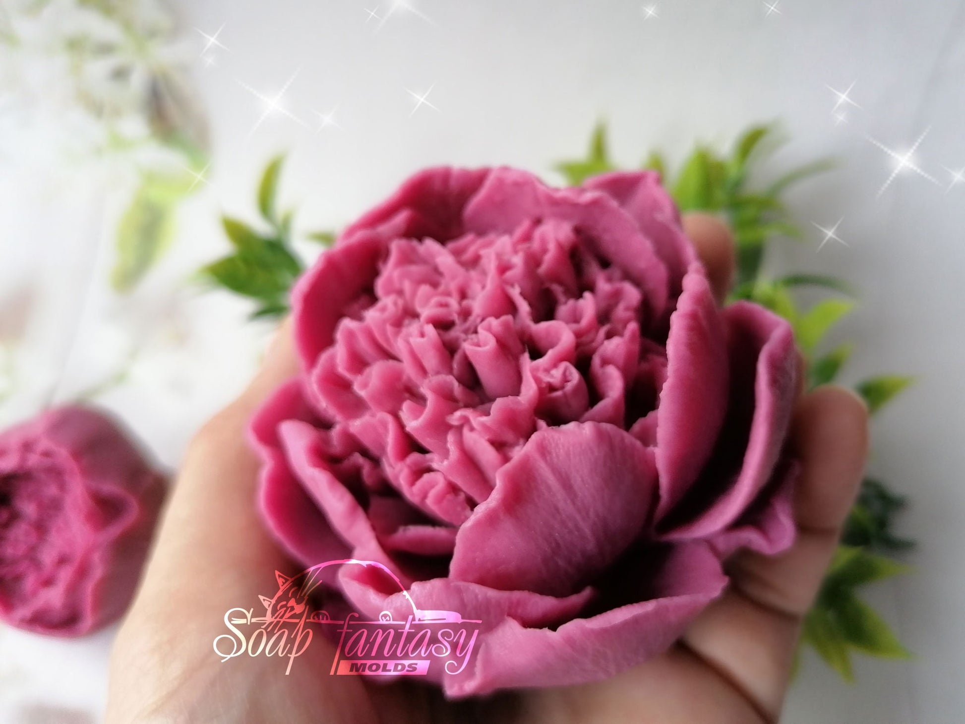 BIG Peony "King" flower silicone mold (mould) for soap making and candle making