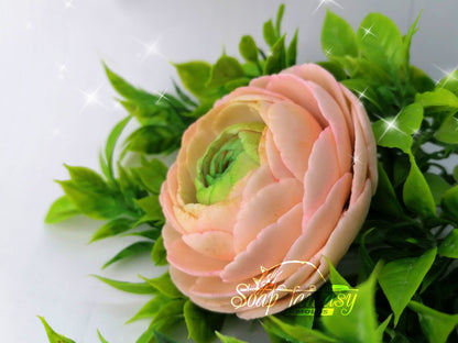 Ranunculus "Amandine" flower silicone mold for soap making