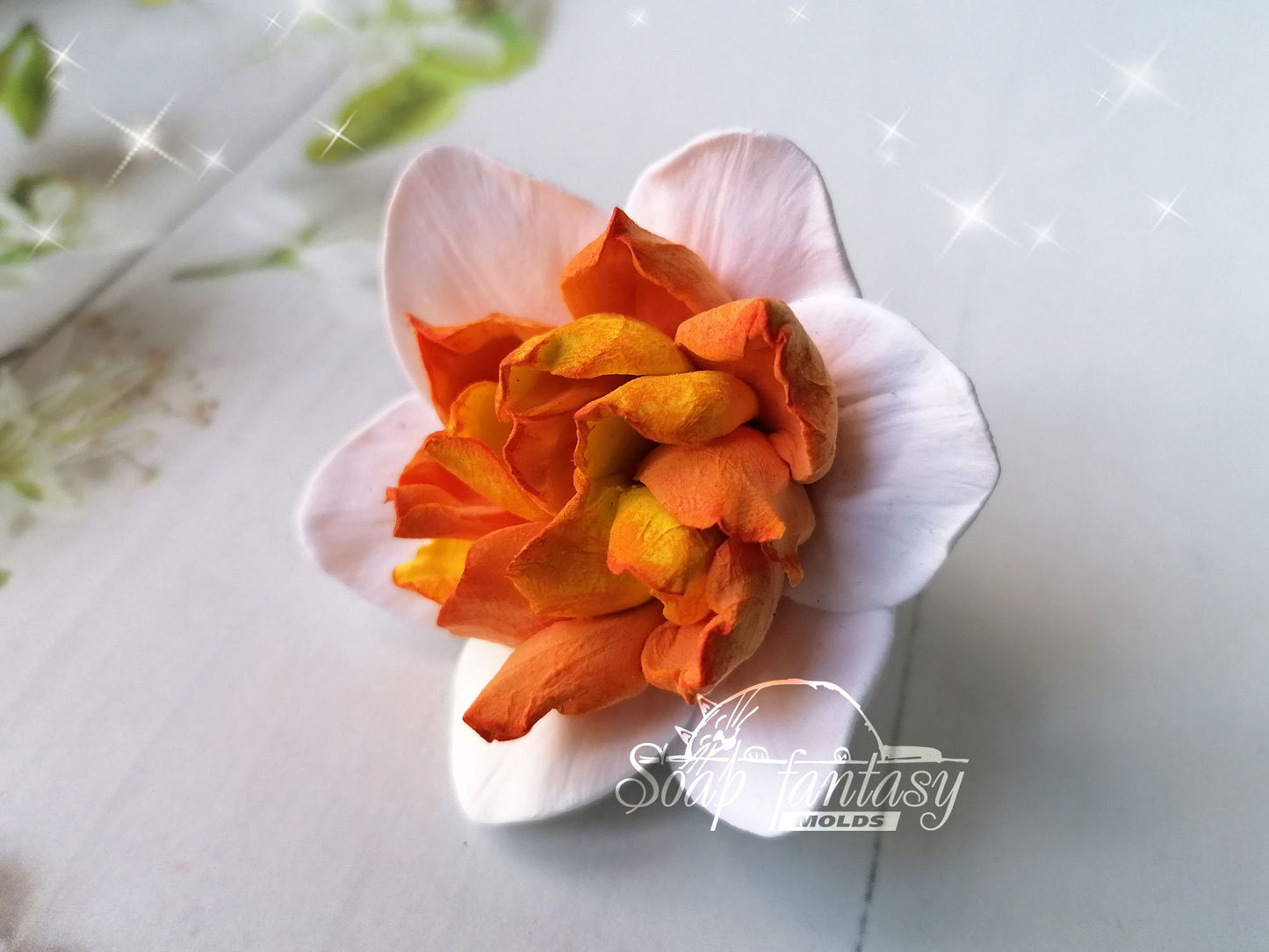 Terry narcissus / daffodil flower silicone mold for soap making